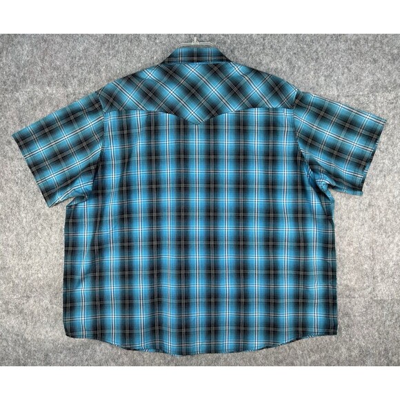 Wrangler Western Shirt Plaid Pearl Snap Short Sleeve Cowboy Size 3XL Lot Of 2 - Picture 6 of 15